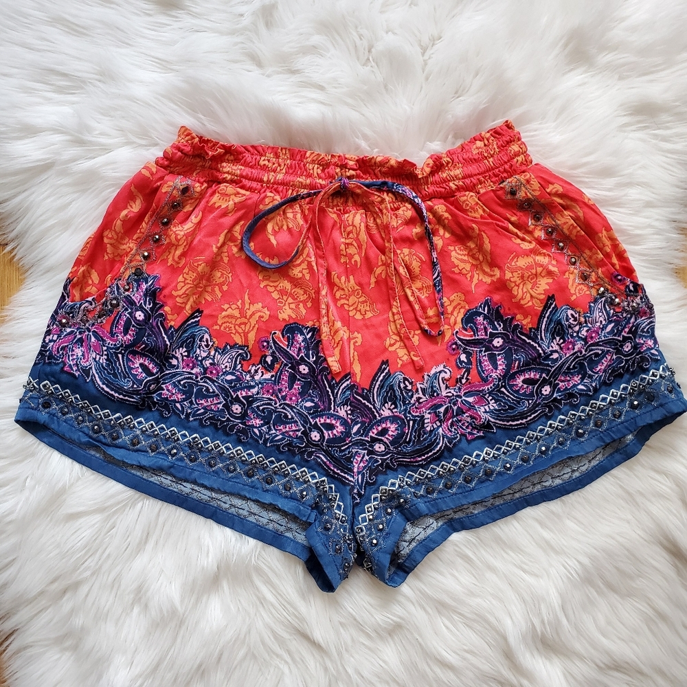 Free People San Paulo Beaded Shorts
